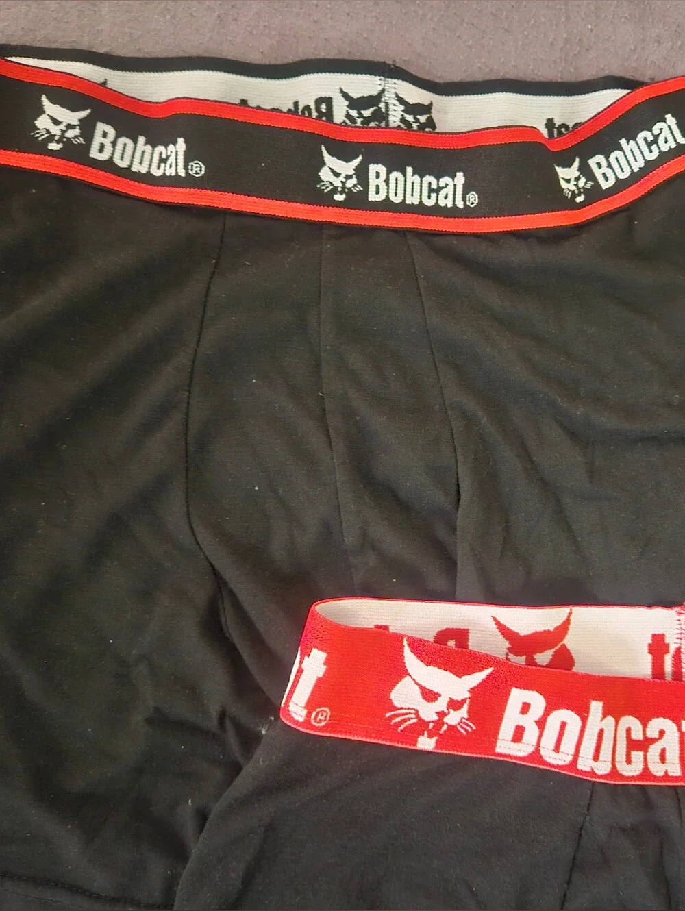 3 Men’s Black Boxer Briefs with Red Logo Waistband Small